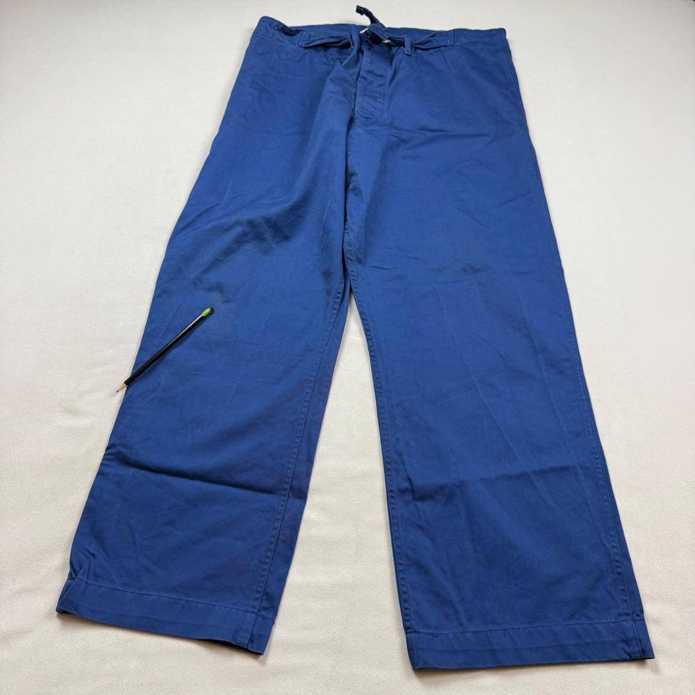 Vintage 1951 US Military Convalescent Suit Trousers Blue Cotton Large RA JEF Mfg